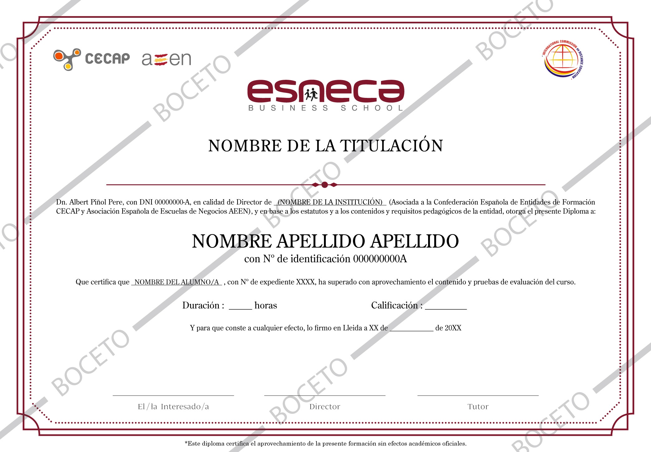 Diploma Esneca Business School